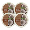 DELON Intense Moisturizing Body Butter, Coconut with Coconut Oil, 6.9 oz (Pack of 4)