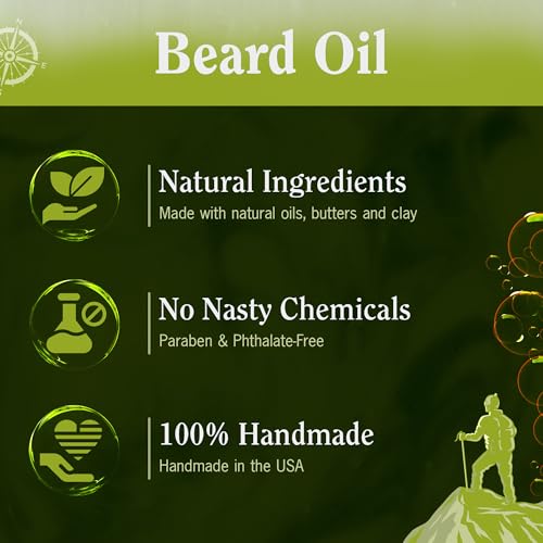 Compass Soap's Black Sand Beach - Natural Beard Oil for Men | Beard Oil for Nourishment and Hydration | Infused with Spicy Berry, Sea Salt & Ocean Moss | Best Beard Growth Oil for Men | 1 fl. oz.