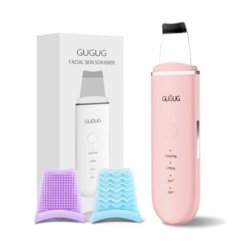 GUGUG 2-Pack Facial Spatula Set 4 Mode Pore Cleaner & Blackhead Remover Tools (White + Pink)