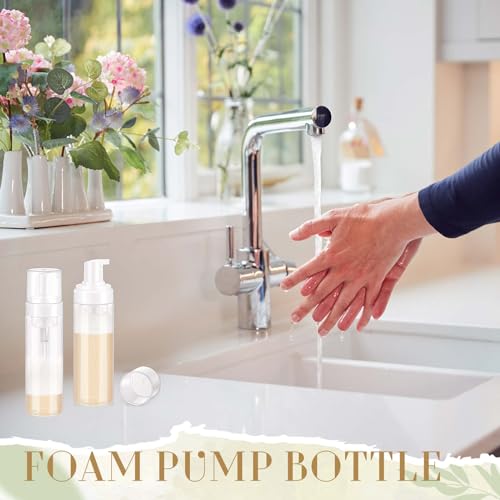 Havawish 12 Pcs Foaming Spray Bottle Transparent Empty Foaming Pump Dispenser Refillable Plastic Portable Bottle for Travel Hand Soap, Lash Cleanser (7 Oz/ 200 ml)