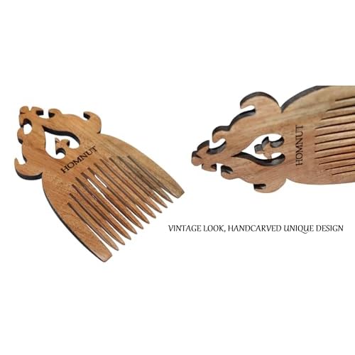 Unisex Sandalwood Hair Comb | 5 x 3 Inch Wooden Comb for Hair, Beard & Moustache | Portable, Pocket-Sized Grooming Accessory