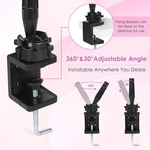 Yokilly Practice Hand for Acrylic Nails, Bendable Soft Nail Practice Hand, Flexible Plastic Nail Hand Practice, Fake Mannequin Training Hand for Nails Practice (with Clamp Holder) / Black