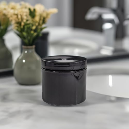 JUVITUS Black Large 16 oz PET Plastic (BPA Free) Large Refillable Jar - (6 pack)