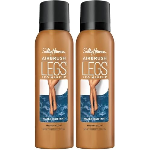 Sally Hansen Airbrush Legs, Spray-On, Medium Glow | Leg Makeup | 4.4 Oz | Pack of 2