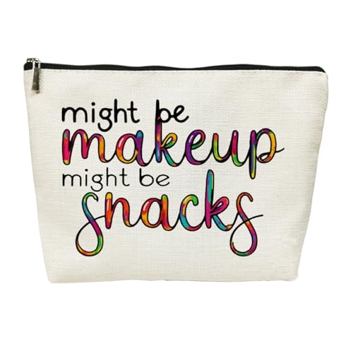 Might Be Makeup Might Be Snacks Cosmetic Bags - Christmas & Birthday Gifts for Women Friendship Makeup Bag (Snacks 1)