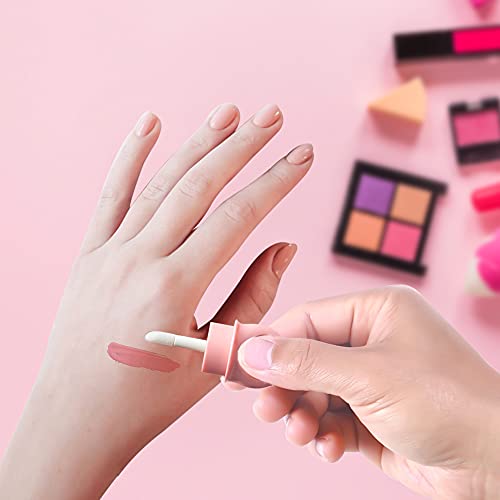 RONRONS 20 Pieces 8ml Diamond Ring Shape Empty Lip Gloss Tube Feeding Bottle Plastic Refillable Lipgloss Bottles Container Clear Lip Glaze Tube with Wand Lip Oil Vials DIY Makeup Holder