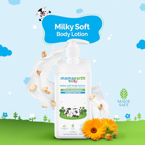 MAMAEARTH Milky Soft Body Lotion with Oats, Milk & Calendula 13.53 Fl Oz (400ml)