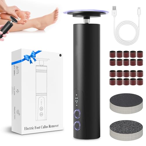 Electric Foot Callus Remover, 2 in 1 Foot File Grinder Tool with 6 Speed Controller, Foot Sander Foot Scrubber Dead Skin Remover,Rechargeable Pedicure Tools for feet Men Women