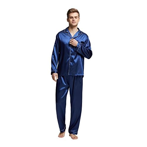 TONY & CANDICE Men's Classic Satin Pajama Set Sleepwear