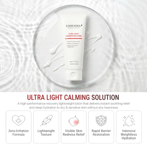 Ultra Light Calming Solution, Lightweight Face Moisturizer for Dry & Sensitive Skin, Reduce Visible Redness, Soothe Irritated Skin & Intense Moisturizer, Korean Skincare 100ml / 3.38fl.oz