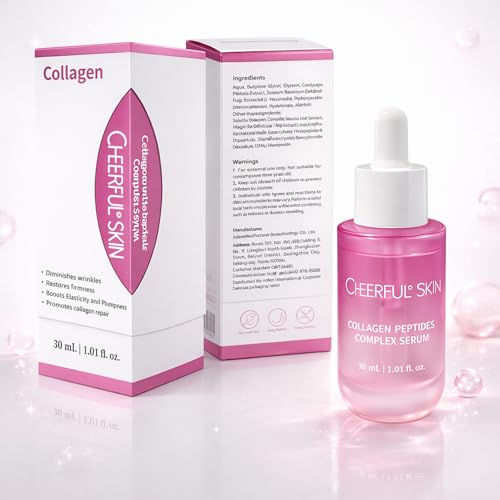 Collagen Peptide Anti-Aging Serum - Hydrating Facial Treatment with Hyaluronic Acid, Reduces Fine Lines & Wrinkles, Repairs Skin, 1 fl oz