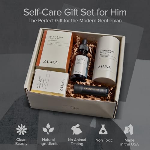 Men's Birthday Care Package with Card - Luxury Gift Set for Men, Body Self Care Kit for Men, Relaxing Spa Birthday Gift Basket by ZAAINA