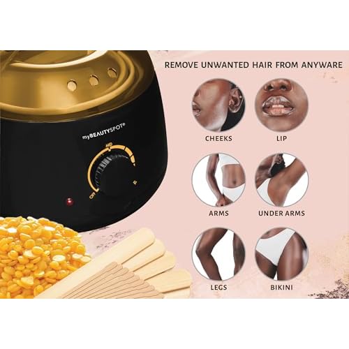 My Beauty Spot Wax Machine & Wax Kit for Women - At-Home Hair Removal Waxing Kit - Full Body Bikini Brazilian - Painless Wax Warmer Melter with Exfoliating Honey Wax Beads