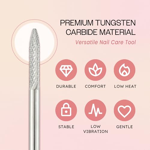 Pana 3/32" Under Nail Cleaner Safety Nail Carbide Bit - for Electric Dremel Drill Machine (Extra Fine, Silver)