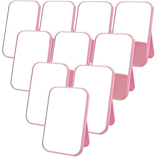 10 Pcs Spa Party Mirrors Sleepover Party Supplies for Girls Slumber Parties Supplies Pink Makeup Mirror Bulk for Sleepover Slumber Birthday Favors Gift (Pink)
