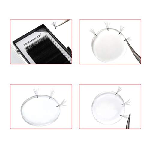 Beaupretty Transparent Round Silicone Eyelash Extension Pads 10Pcs Reusable Lash Pallet Grafting Tools for Beauty Salon Makeup