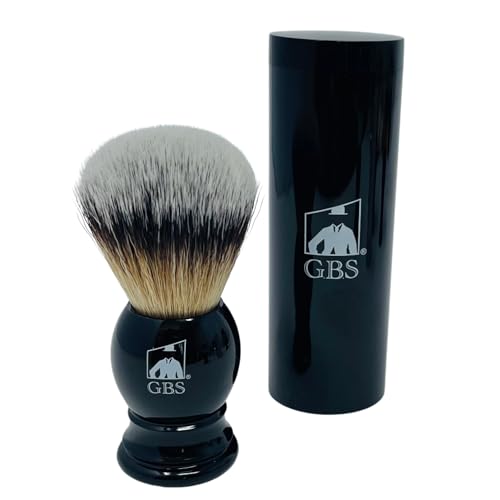 G.B.S Synthetic Shaving Brush with Travel Tube - Professional Wet Shaving Kit, Vegan Bristles, Men¡¯s Grooming Essentials