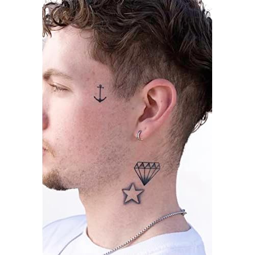 Temporary Tattoos ? Volume IV ? 8-Piece Set | Microphone, Dollar Sign, Anchor & More | Fake Water-Transfer Tattoos ? Face & Body Temporary Ink for Fun & Flex