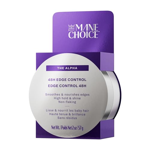 The Mane Choice The Alpha 48H Edge Control, 2 Oz, Smoothes & Nourishes Edges, Hair Gel for Coily, Wavy & Curly Hair, Infused with Pro-Vitamin B5, Aloe & Avocado Oil, Adds Brilliant Shine, Non-Flaking