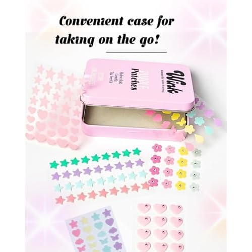 Wink Hydrocolloid Pimple Patches, 120-Count (Exclusive Gem/Bling Acne Stickers) Gentle Tea Tree & Centella For Face Skincare - Star, Heart, Flower And Cloud Shapes, Teen Tween Girl Facial Treatment