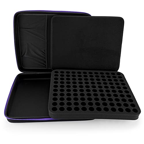 Hipiwe 120 Bottle EVA Essential Oil Storage Carrying Case Hard Shell Exterior Essential Oils Organizer Holder Traveling Bag with Foam Insert, Holds 5ml 10ml 15ml Essential Oils