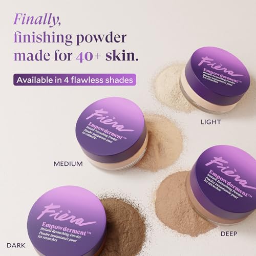 Fi?ra Empowderment¢â Finishing Powder, Talc-Free Blurring & Soft-Matte Setting Powder for Mature Skin, Pore & Fine-Line Smoothing, Lightweight Instant Retouching Formula, Light Shade, 0.2 OZ