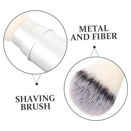 Mens Shaving Brush Portable Travel Beard Brush Lightweight Nylon Fiber Shave for Facial Hair Styling and Cleansing 6.29X1.77X1.77In