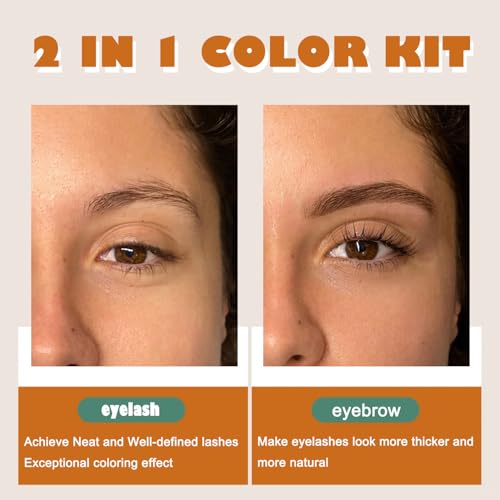 Brown Lash and Brow Color Kit Professional Lash with Natural Effects Easy to Use for Salon & Home Use Safe and Effective