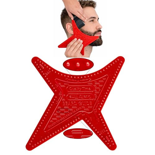 Quality Time Beard Guide Max: Multi-Style Beard Shaving Template with Built-In Anti-Slip Grip for Steady Control, Hair Anchor and Comb, DIY Grooming Styling Guard for Precise Beard Lines