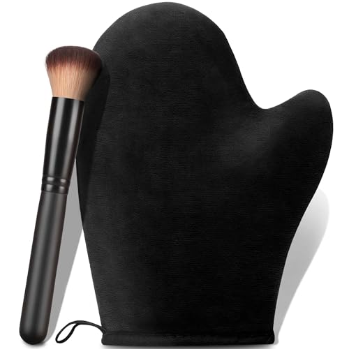 Tanning Mitt Self Tanner Mitt 2 in 1 Set Self Tanning Mitt ? Self Tan Mitt Tanning Glove Tanning Mitts Self Tanner Brush for Self Tan Mit for Streak-Resistant Tanning Application for Face,Body