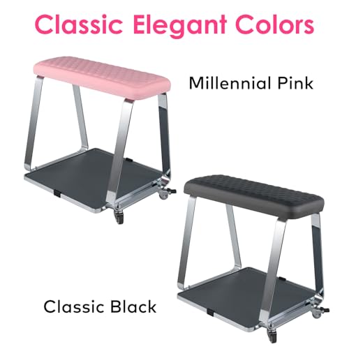 Pedicure Foot Rest for Nail Tech Nail Salon, BORNBYME Update PU Leather Foot Nail Stand Rest for Pedicure, Pink