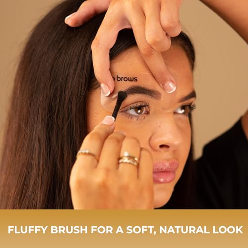 Fab Brows Lux Brow Brush | Ultra Fine Angled Eyebrow Brushes | Larger Dual Brow Brush | Creates Bold or Soft Looks | Beginner-Friendly | Eyebrow Makeup Brushes | Beauty Tools | Vegan, Hypoallergenic