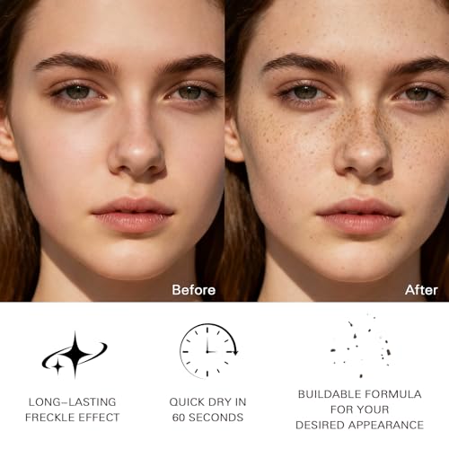 Freckle Pen Lifelike Natural Freckle Makeup 2PCS Long Lasting Waterproof & Smudge Proof Freckle Faux Looking Freckle Pencils - Chestnut + Dark Brown