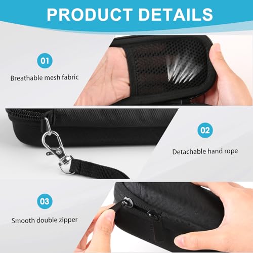 Hard Case for Electric Trimmer and Shaver Travel Case Compatible with One Blade Pro Replacement Heads Acessories QP2620 QP2630 QP2520 QP2530 Organizer Carrying Bag, Black