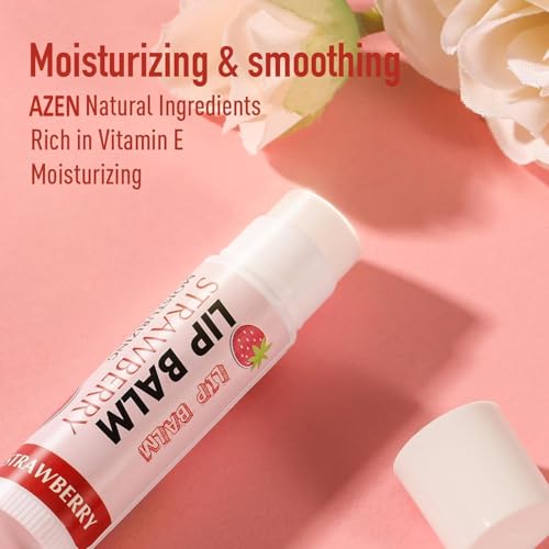 AZEN 200 Pack Lip Balm, Natural Lip Balm Bulk, Lip Care Product, Moisturizing Lip Balms for dry cracked lips, Valentines Gifts Easter Basket Stuffers - 12 Flavors