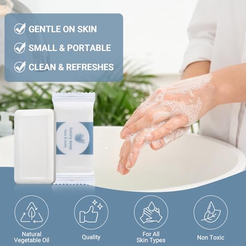 Kacctyen 600 Pcs 0.35oz Mini Bar Soap Bulk Individually Wrapped Bulk Hand Hotel Soap Bars Travel Size Toiletries for Hospitality Guest Bathroom Vacation Rentals