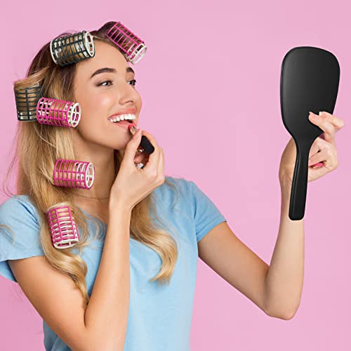 Namalu 60 Pcs 7.08 x 3.14 Inch Hand Handheld Mirror with Handle Plastic Compact Travel Makeup Cosmetic Mirror Small Personal Portable Hand Held Mirror for Home Vanity Camping (Black)
