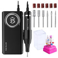YOKE FELLOW Electric Nail Drill Machine ? Professional Nail File with 12 Drill Bits for Nails 35000RPM Portable Nail Drills for Acrylic Nail Tools for Manicure Pedicure