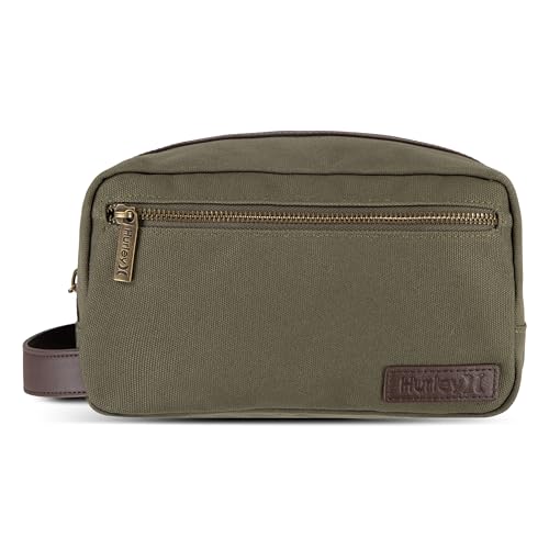 Hurley Men's Small Items Travel Dopp Kit, Olive/Double Zip, O/S