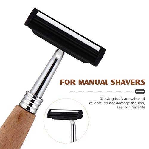 Beaupretty Bamboo Handle Safety Razor for Men Reusable Single Blade Manual Shaver Smooth Close Shaving Experience Comfortable Grip 5.11 Inch