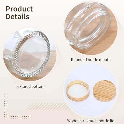 32 Pcs 5 Gram Glass Cosmetic Jars with Lids, Glass Cosmetic Containers, Refillable, Empty Sample Bottles for Lotions, Eye Cream, Balms, DIY Beauty