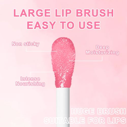 6 PCS Hydrating Lip Oil, Big Brush Head Lip Glaze Shiny Transparent Lip Glow Oil, Nourishing & Non-sticky Long Lasting Fresh Clear Smooth Lip Care Plumping Lip Oil (SET B)