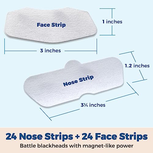 MEDca Deep Cleansing Blackhead Pore Strips - Pack of 48 Peel - Off Blackhead Remover and Pore Unclogging Strips for Nose and Face, Chin, Forehead & Healthier Looking Skin