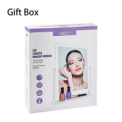 HIEEY Lighted Makeup Mirror, Hollywood Vanity Mirror, and 5X Magnification Mirror