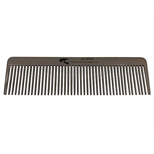 Masculine Craft Gunmetal Beard Comb | Anti Static Fine to Medium Metal Hair Comb for Men | Heavy Duty Professional Beard Grooming Comb (Gunmetal)