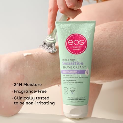 eos Shea Better Sensitive Skin Women's Shave Cream- Fragrance-Free, 2-pack of 7 oz containers