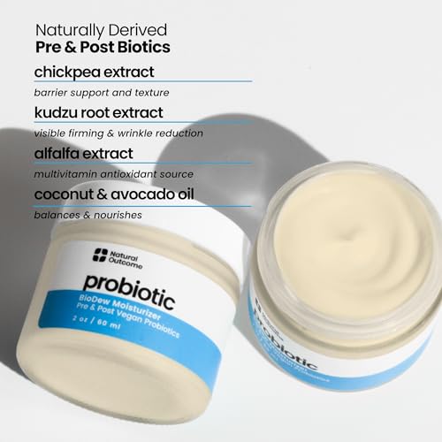 natural outcome Pro Biotic Moisturizer - Probiotic Face and Skin Cream, Hydrating Vegan Bio Moisturizer, Organic, Cruelty-Free Skincare Solution for Radiant, Balanced Skin
