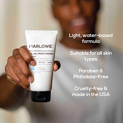 MARLOWE. No. 121 Men's Facial Cleanser and MARLOWE. No. 123 Men's Facial Moisturizer |Daily Face Wash and Lightweight Face Cream | Light Fresh Scent | Natural Ingredients