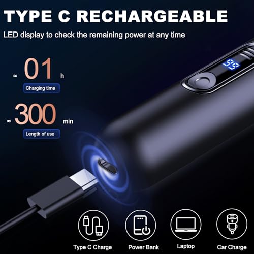 Ear and Nose Hair Trimmer for Men Women,14,000 RPM Motor with LED Display, Rechargeable Ear Hair Trimmer with Dual Edge Blades