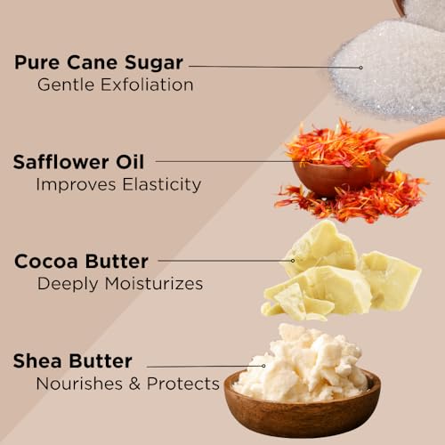 Sumbody USA Vanilla Shea Sugar Body Scrub Goat Milk (9oz) Moisturizing Exfoliating Body Foot Hand Scrub Hydrating Nourishing Bath Essential Scrubs Women Teens Gift Self Care